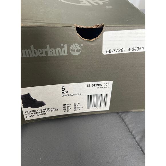 Timberland 6" Premium Waterproof Boots Black Nubuck Size 5 M/M Juniors 012907 - Picture 10 of 11